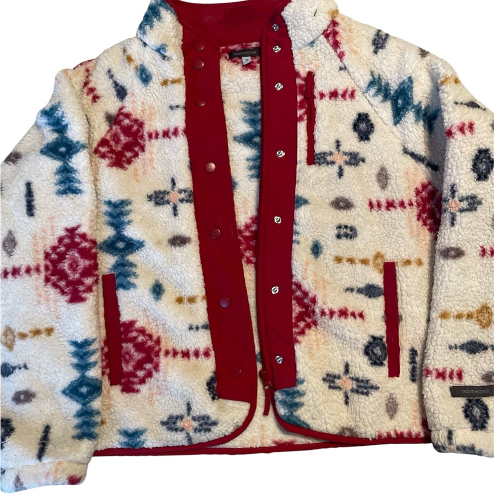 Ocean 🌊 Coast Cream Aztec Puffer Jacket